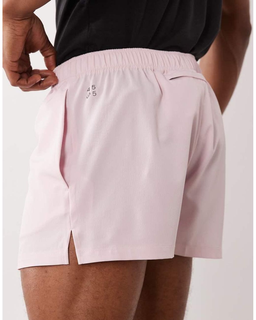 4505 Pink Icon 3 Inch Quick Dry Running Shorts With Back Phone Pocket for men
