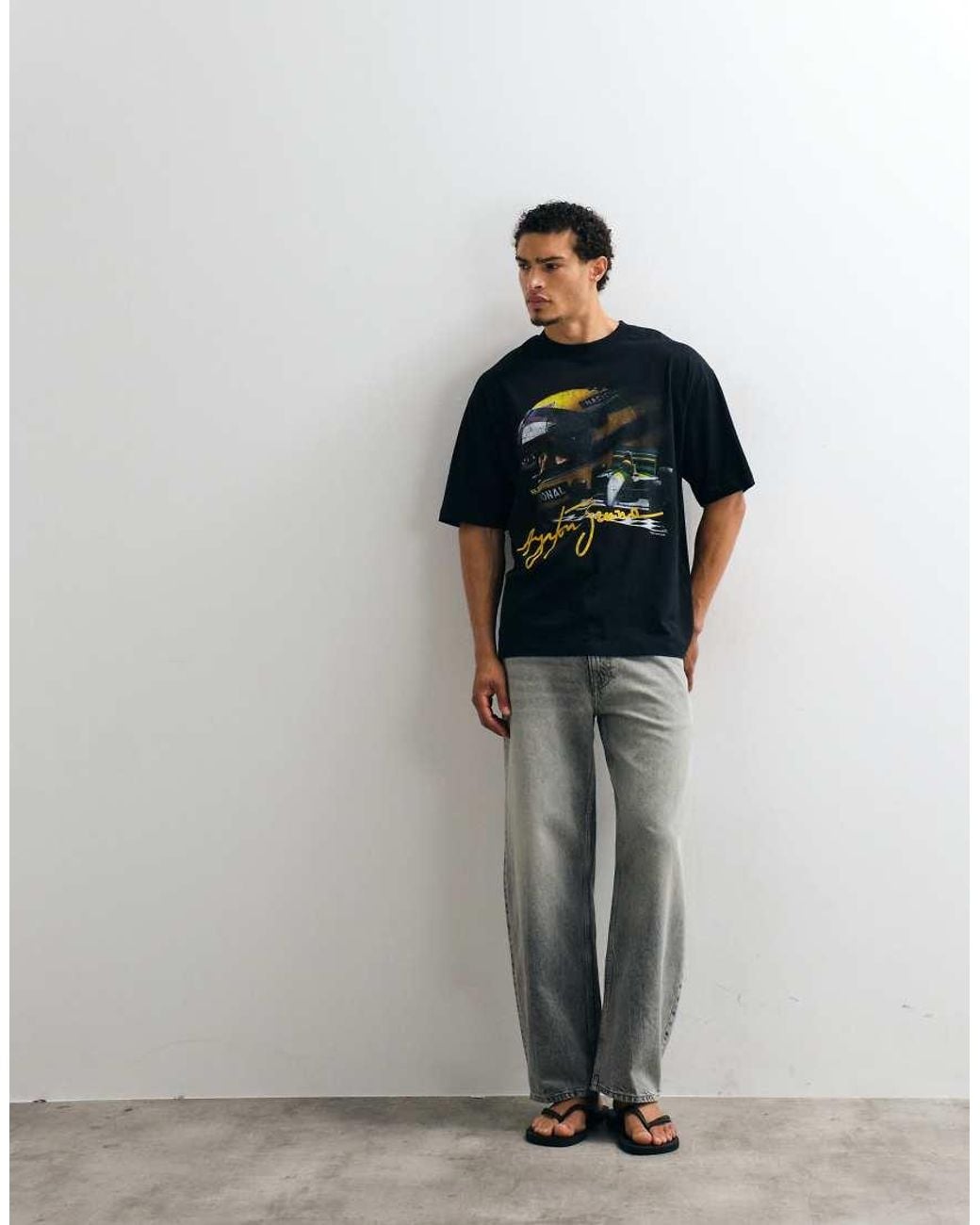 ASOS Blue Oversized T-Shirt With Senna Print for men