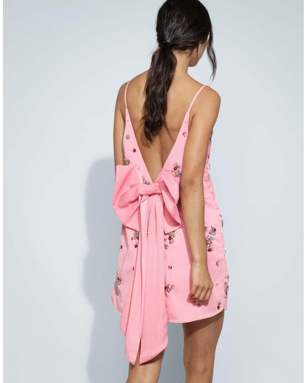 ASOS Pink Cluster Embellished Shift Mini Dress
