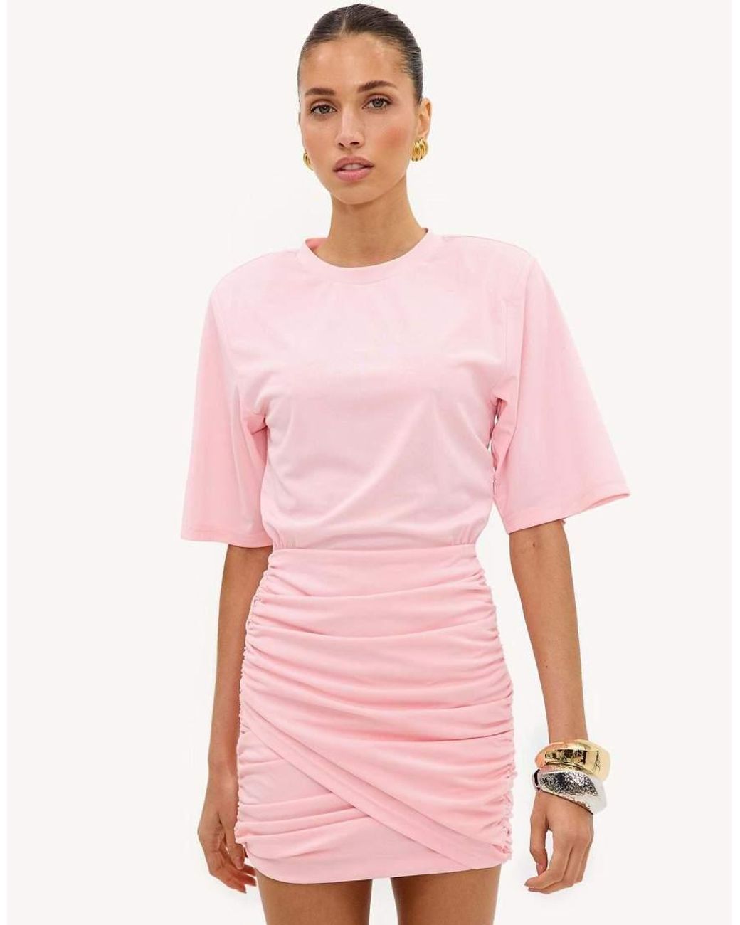 Loavies Pink Simply Perfect Love Dress With Shoulder Pads