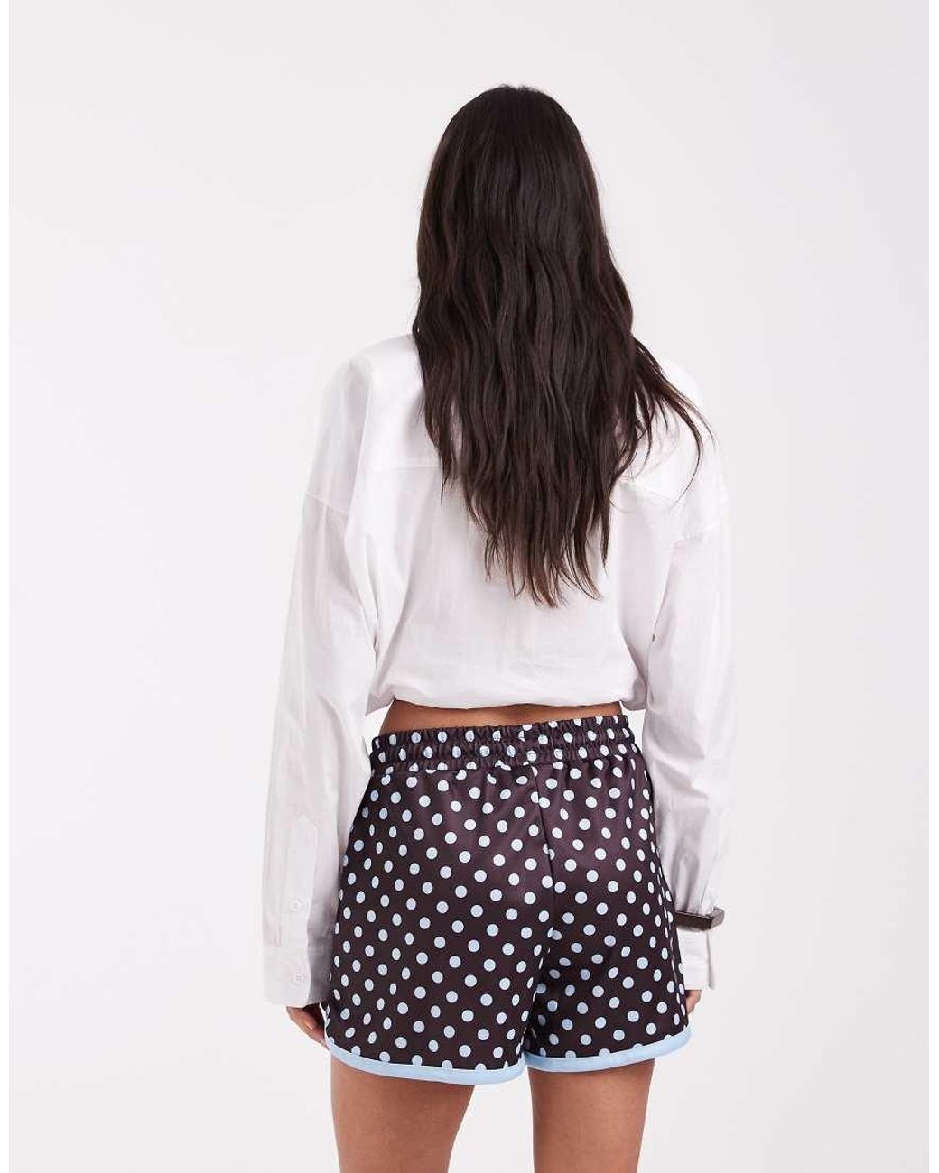 ASOS White Satin Polka Dot Mini Shorts