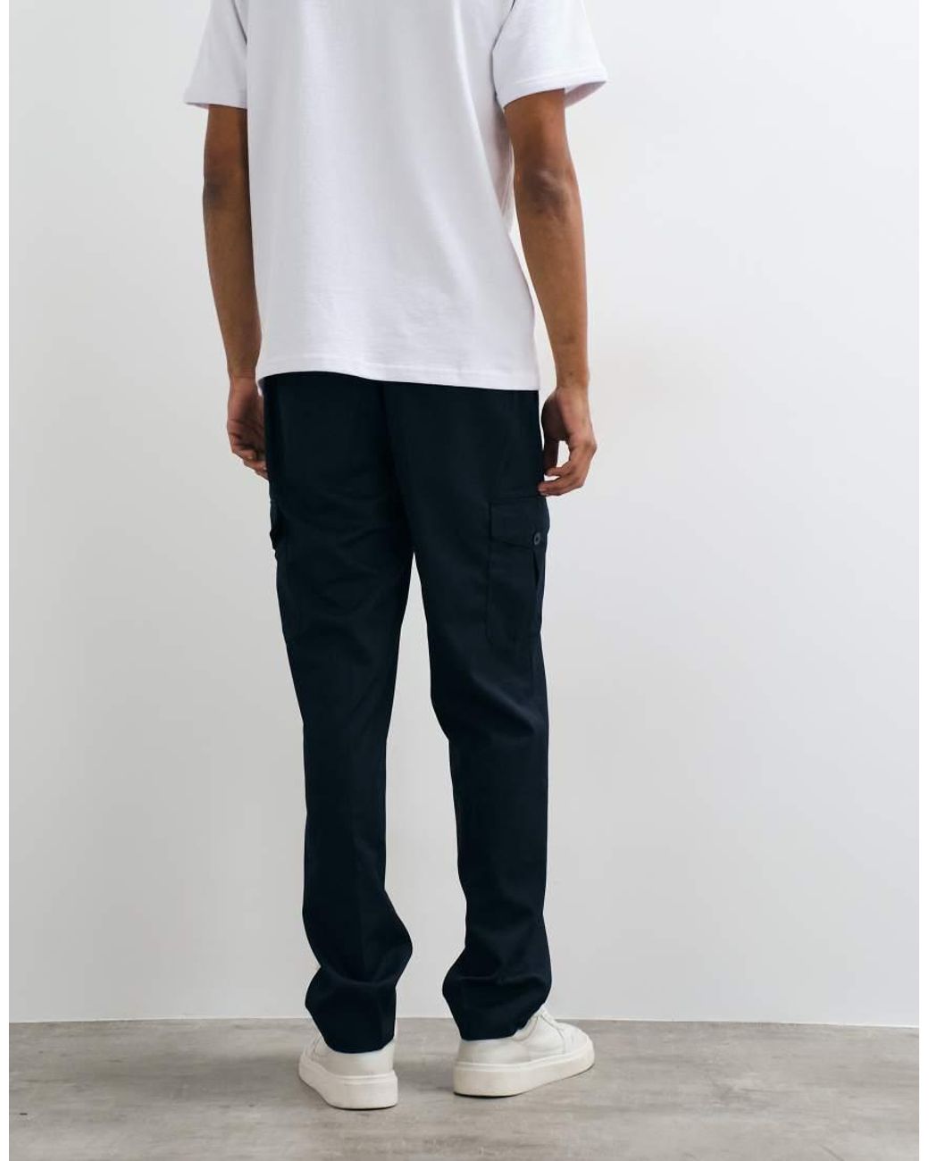Mango White Utility Trouser for men