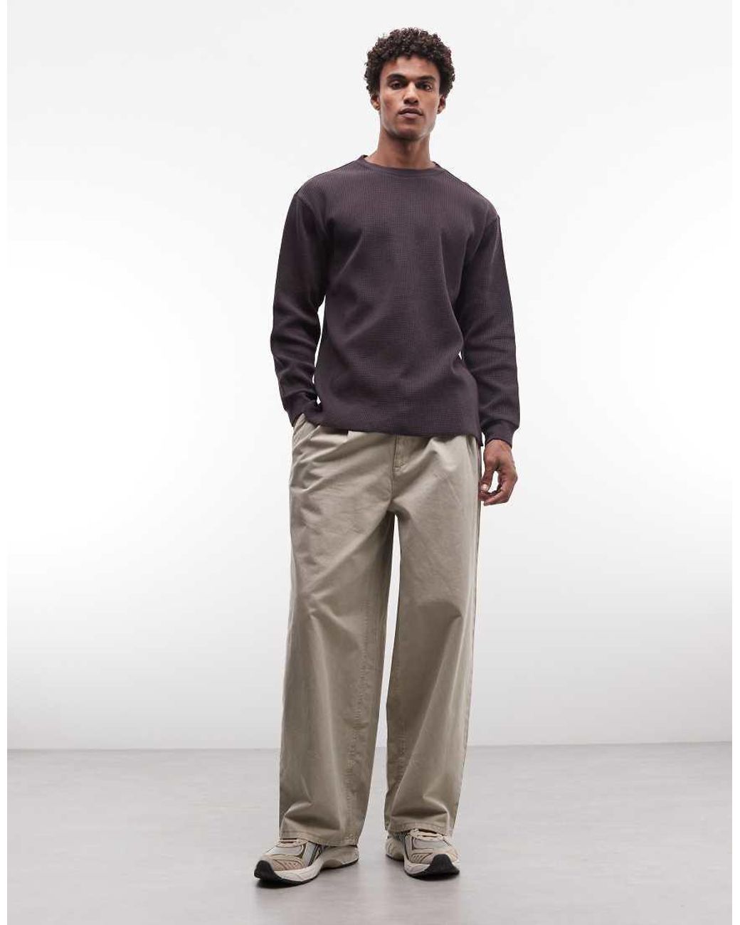 Gramicci Blue Long Sleeve Textured Waffle Sweatshirt for men