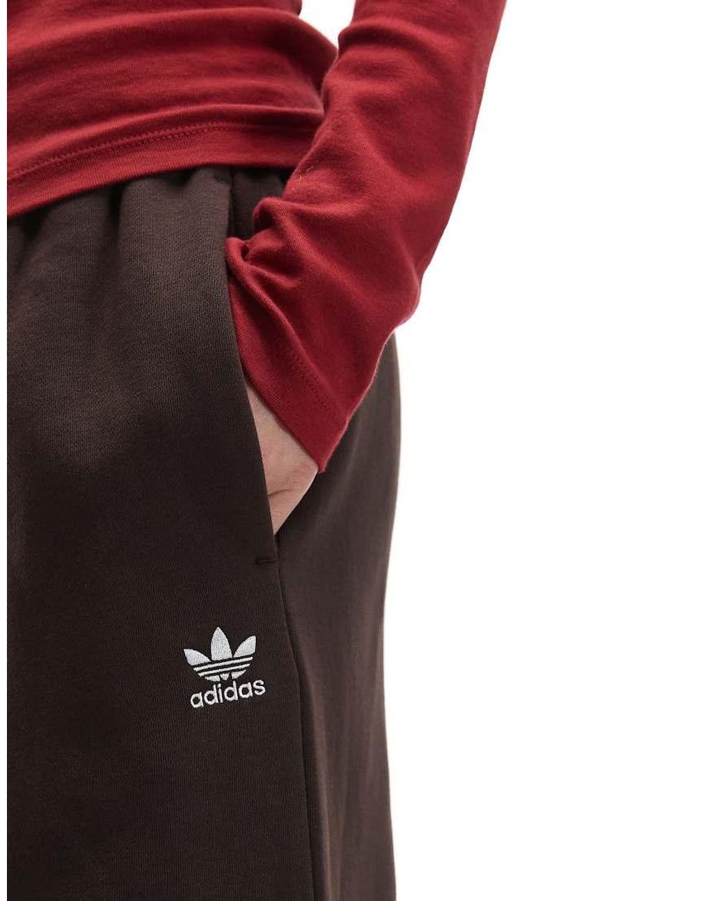 Adidas Originals Red Essential Wide Leg Joggers