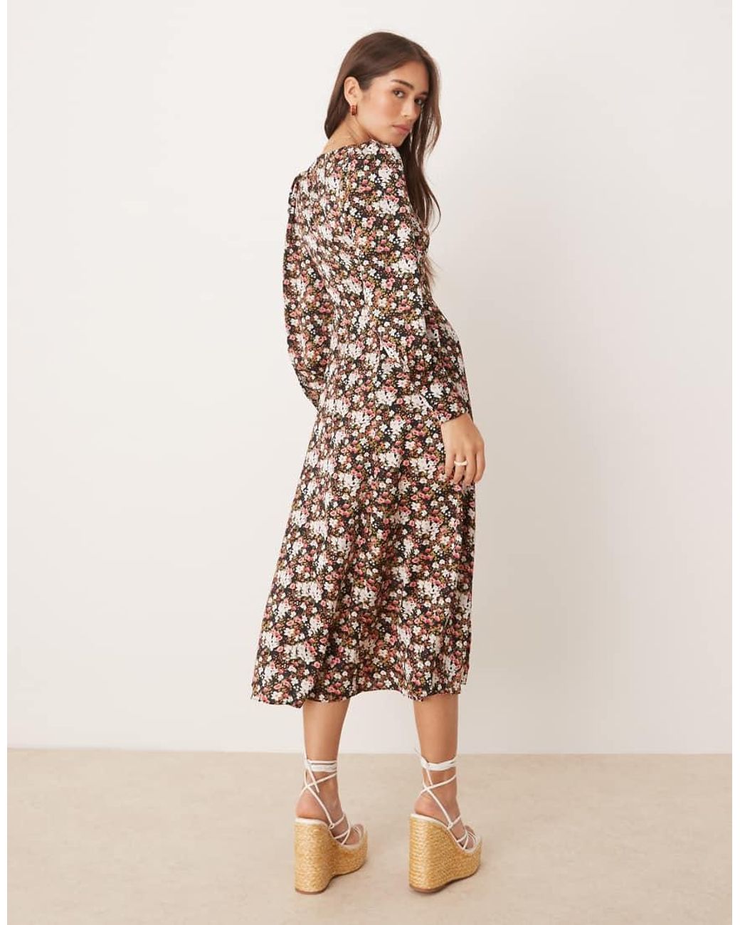 Glamorous Natural Side Split Midi Dress