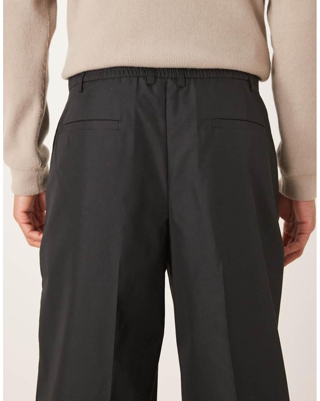 ASOS Black Tailored Wide Leg Pants for men