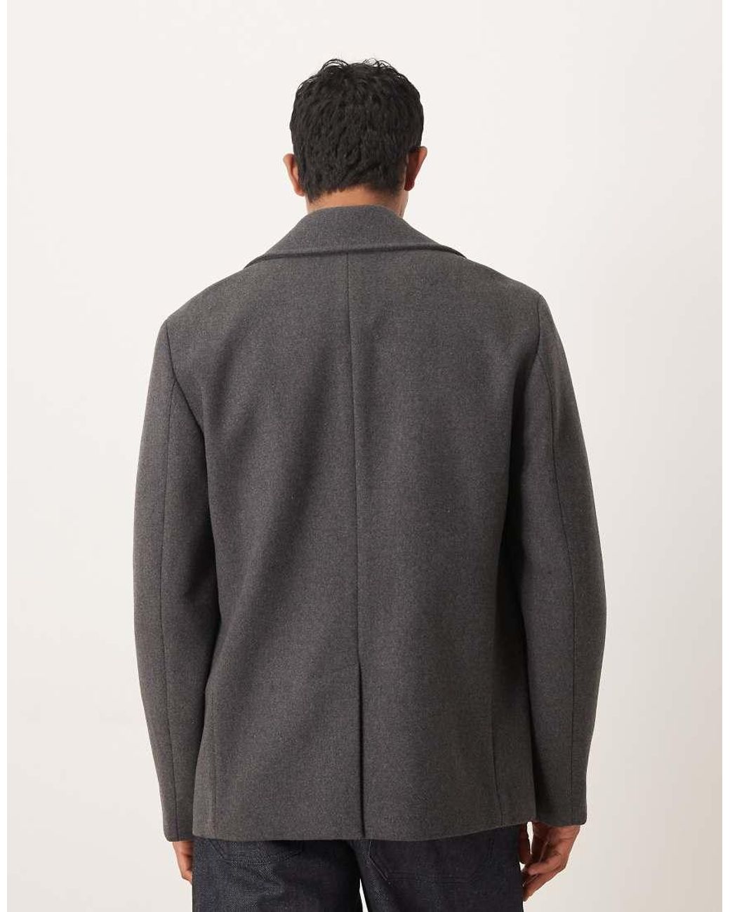 Mango Gray Wool Mix Jacket for men