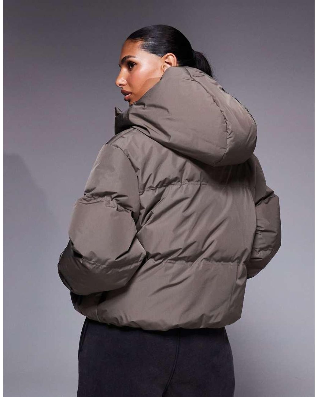 Good For Nothing Gray Hooded Puffer Jacket