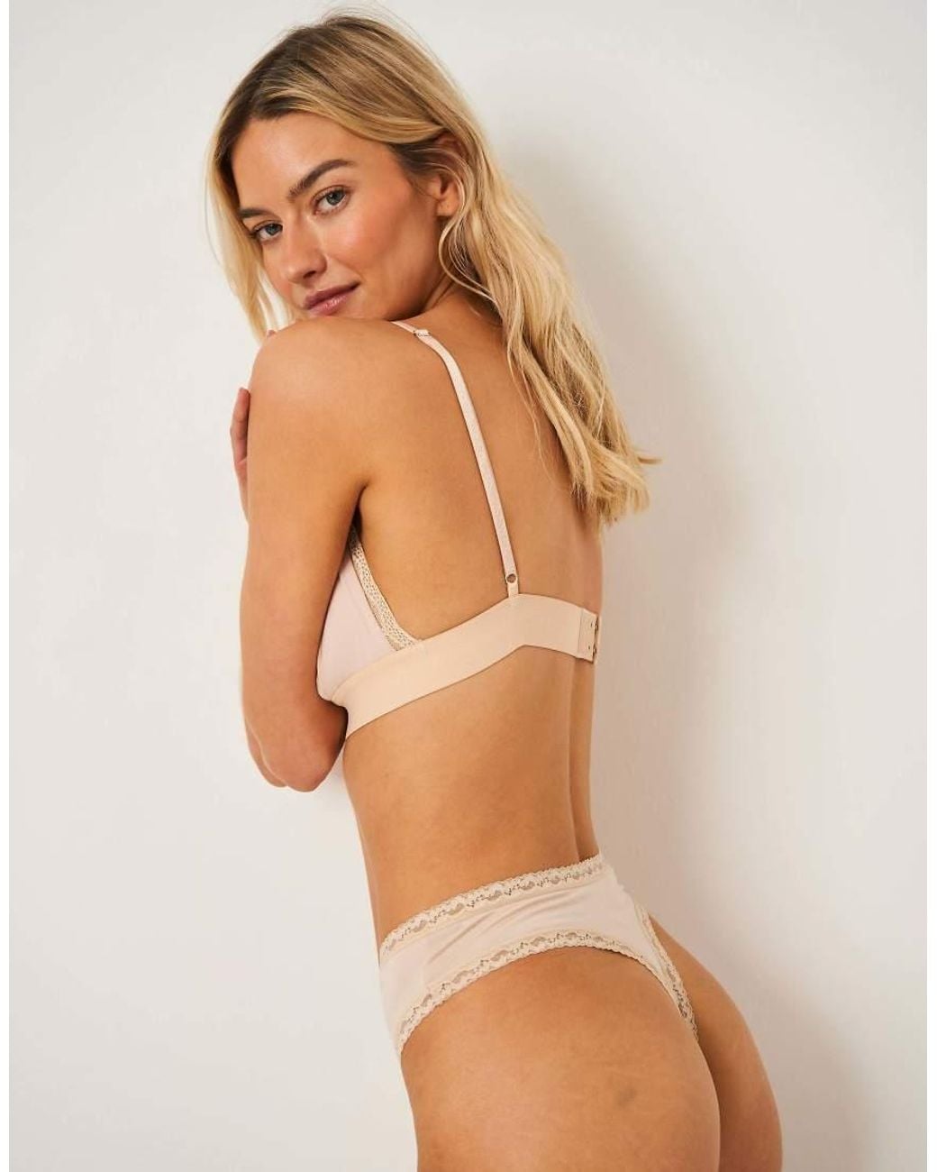 Stripe & Stare Natural High Waisted Thong Four Pack