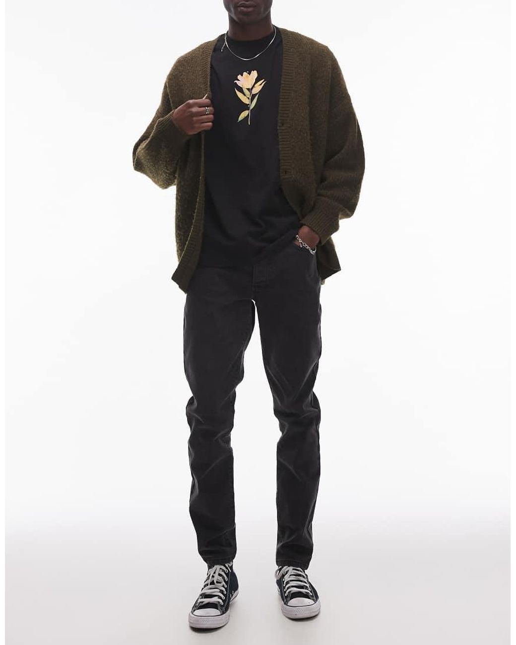 Topman Black Stretch Skinny Jeans for men