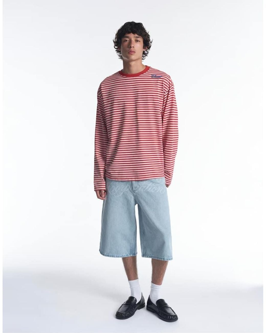 Pull&Bear Red Striped Stwd T-shirt for men