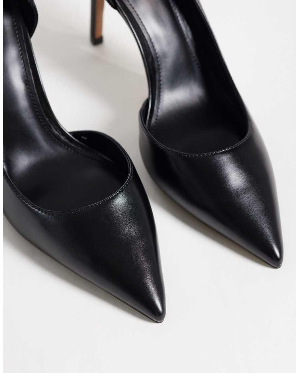 Mango Blue Heeled Court Shoe