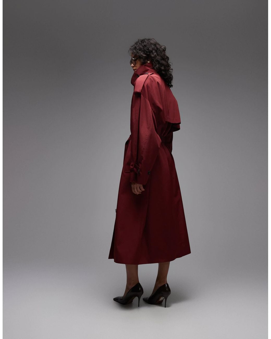 ASOS Brown Oversized Belted Maxi Trench Coat