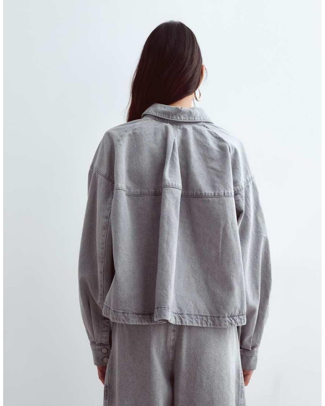 ARRANGE Gray Denim Oversized Shirt