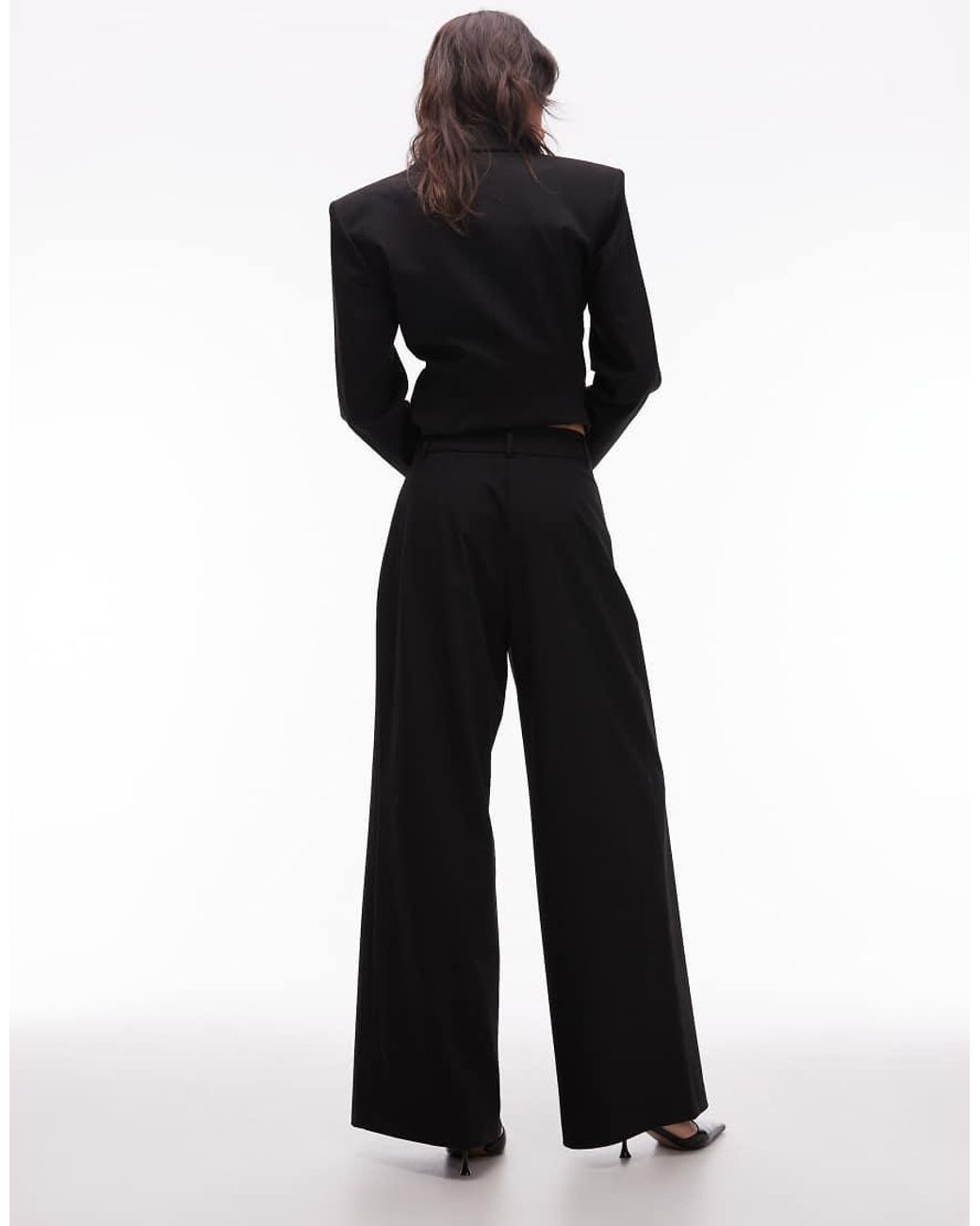 ASOS Black Tailored High Waist Pleat Front Trouser