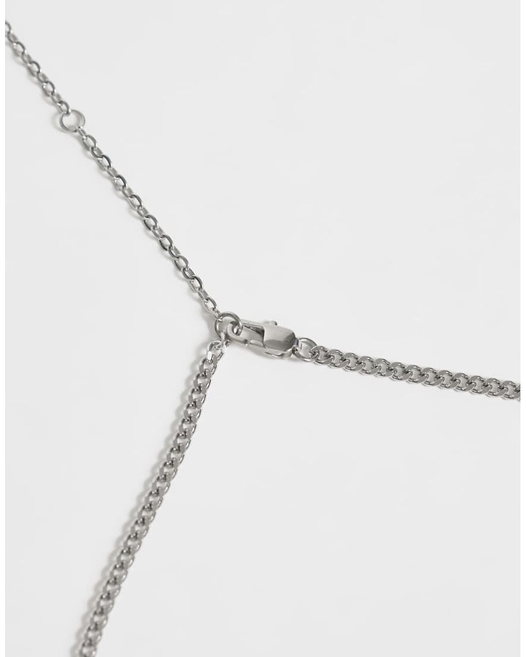 ASOS White Waterproof Stainless Steel Snake Pendant Necklace for men