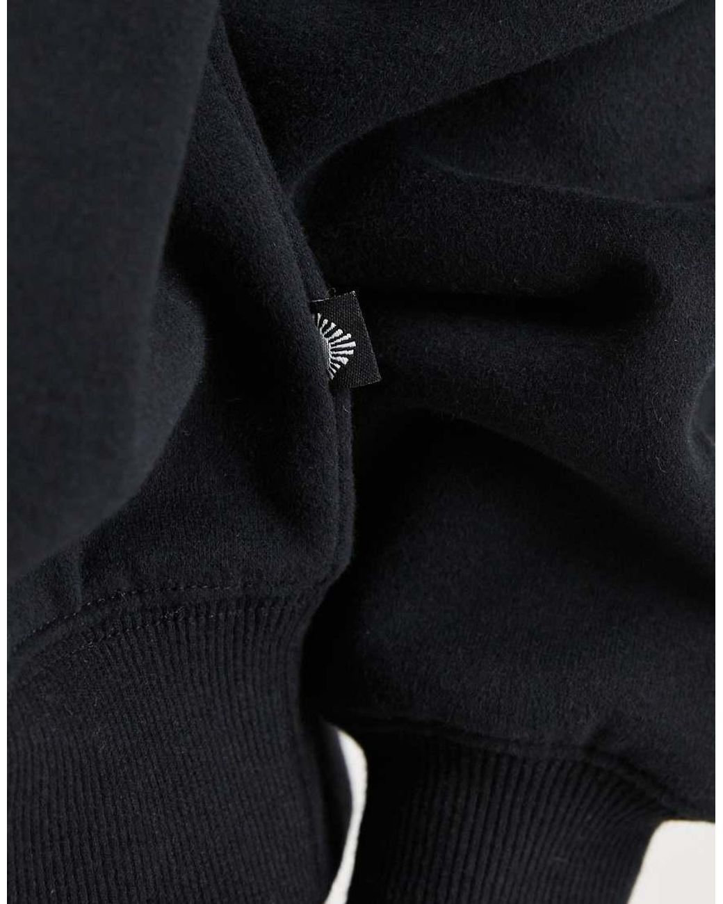 Cotton On Black Plush Premium Raglan Graphic Hoodie