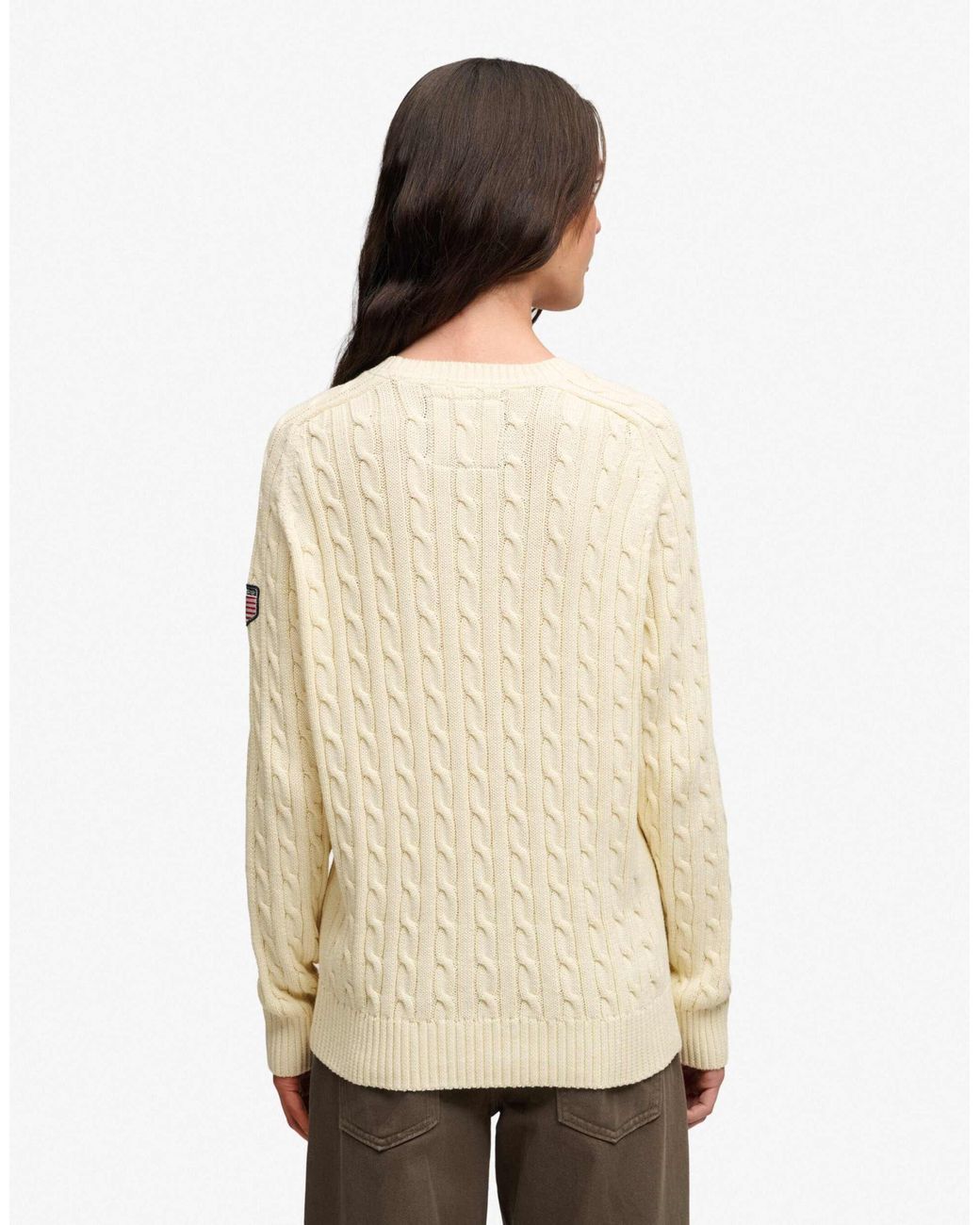Superdry White – lockerer strickpullover