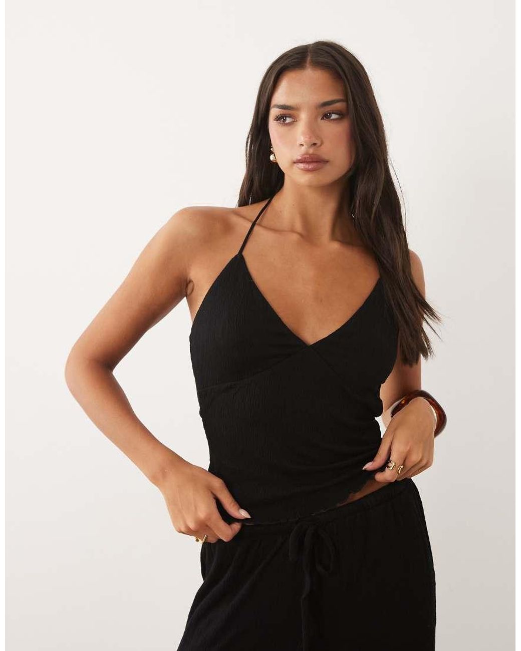 ASOS Brown Co-ord Crinkle Cami Top