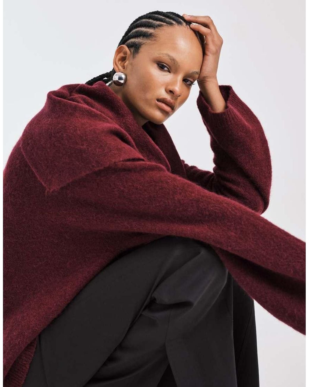 ARKET Red Super Soft Alpaca And Wool Relaxed Sweater