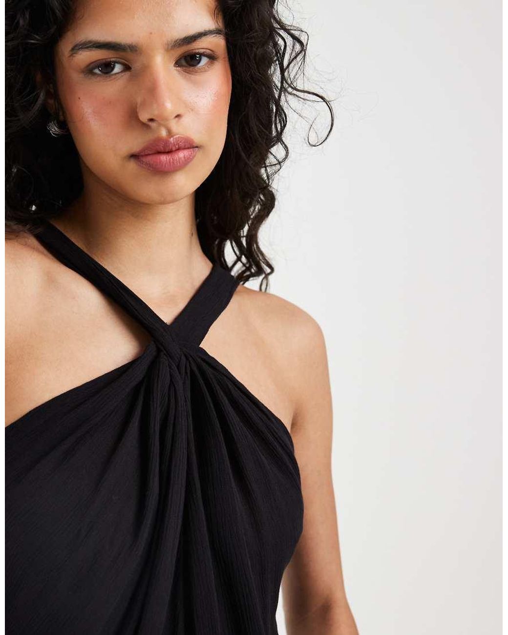Vero Moda White Knot Detail Halter Neck Maxi Dress