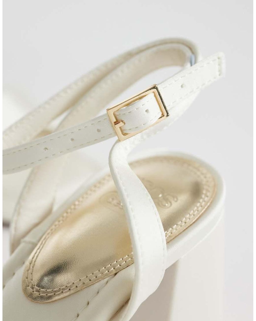 ASOS White Hotel Barely There Block Heeled Sandals