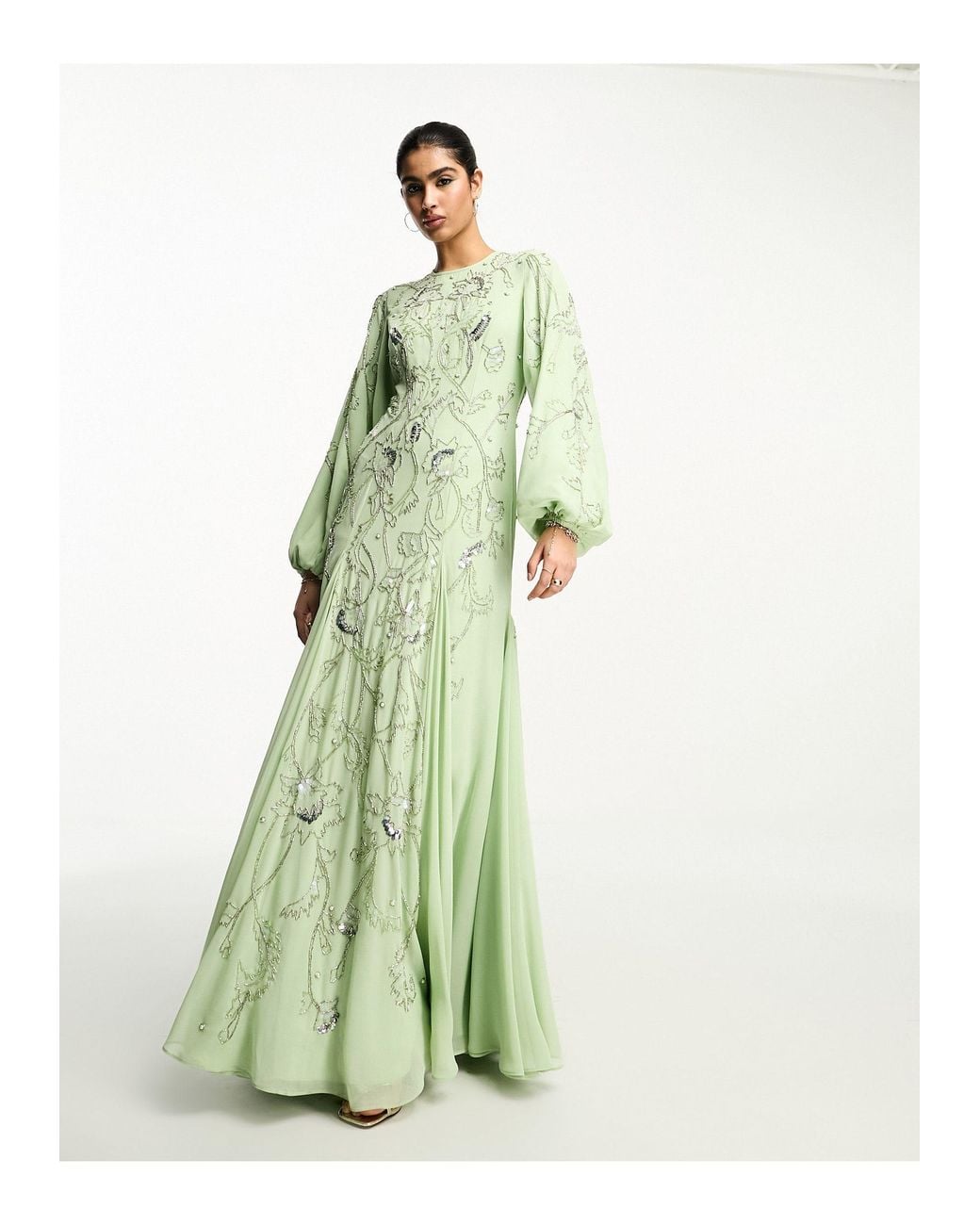chinese dress ladies Sesidy Crimson Radiance Embellished Maxi Dress
