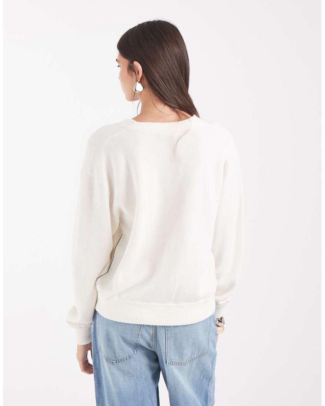 Lacoste White V Neck Cardigan