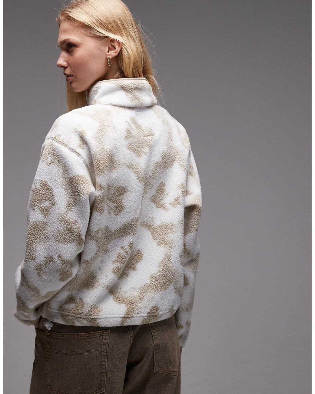 Helvetia ii - polaire courte à imprimé et demi-patte Columbia en coloris Gray