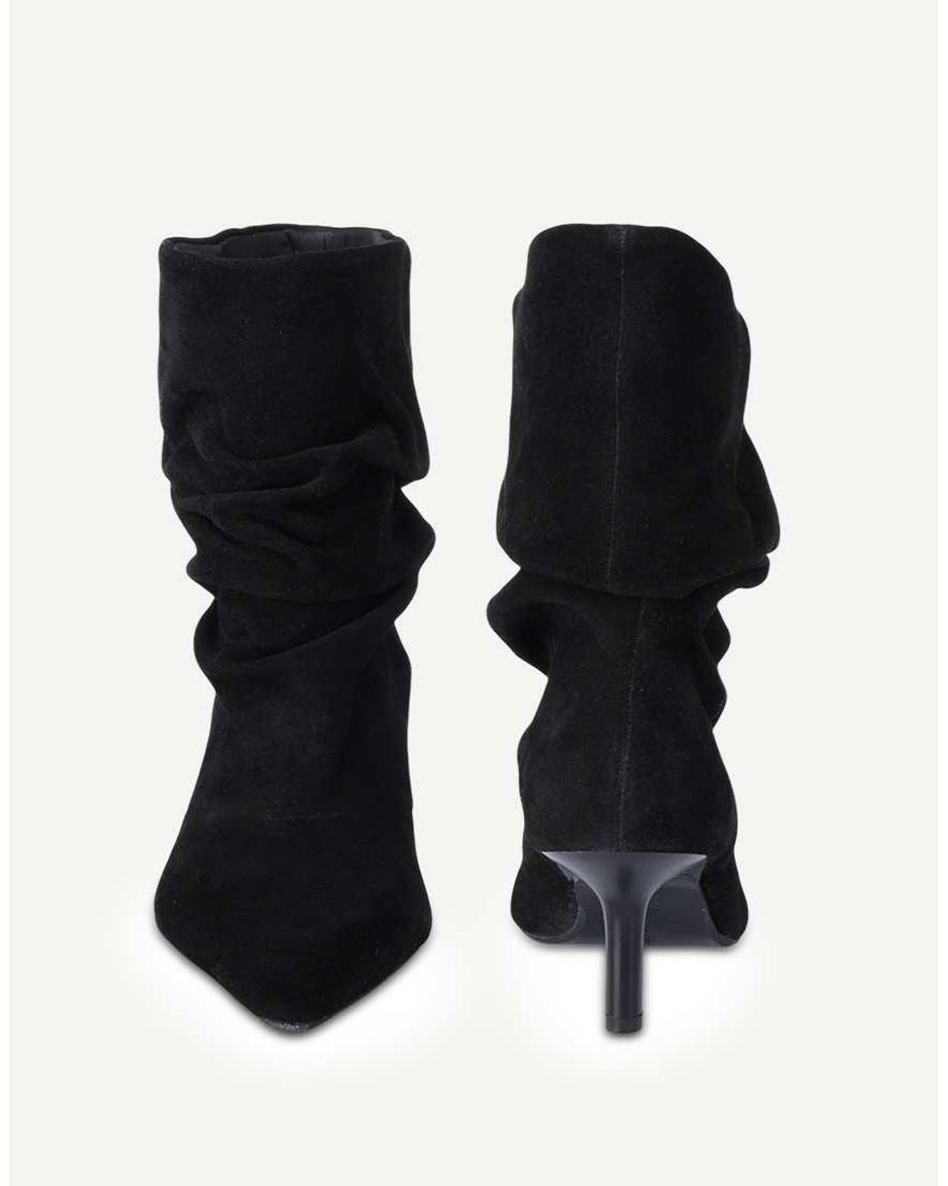 OFF THE HOOK Blue Selene Suede Pointed Toe Heeled Ankle Boots