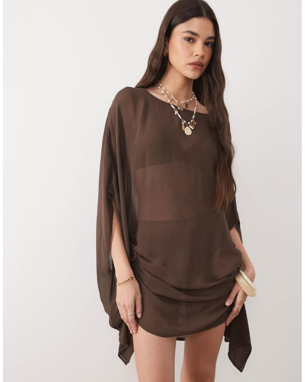 Mango Natural Draped Kaftan