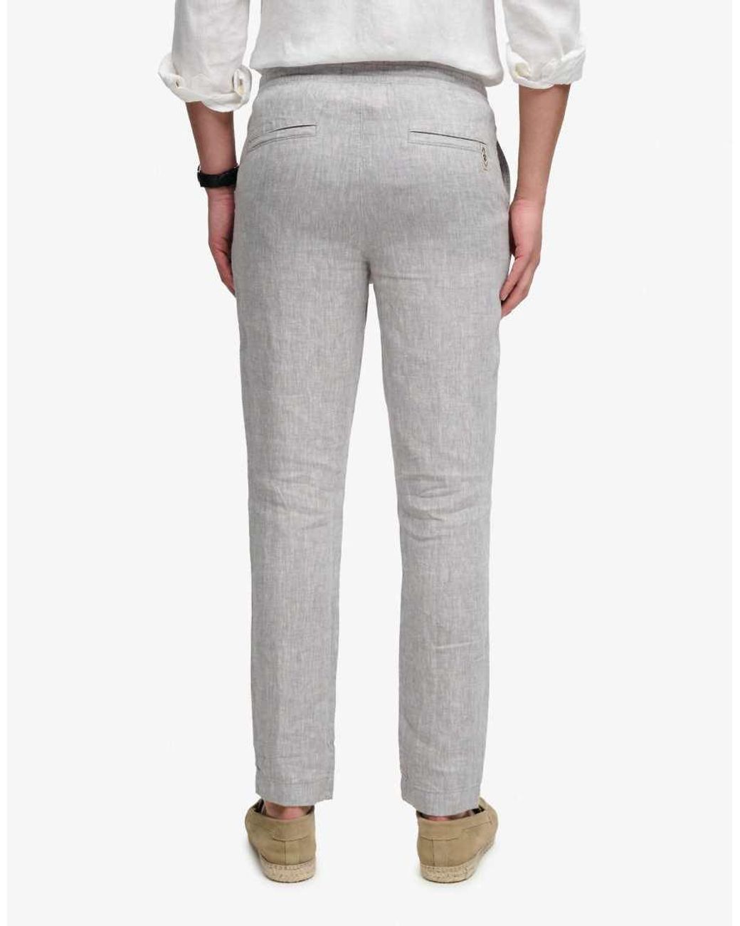 Superdry White Merchant Linen Pants for men