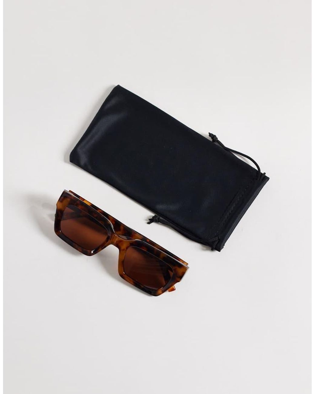 ASOS Brown Bevel Square Sunglasses