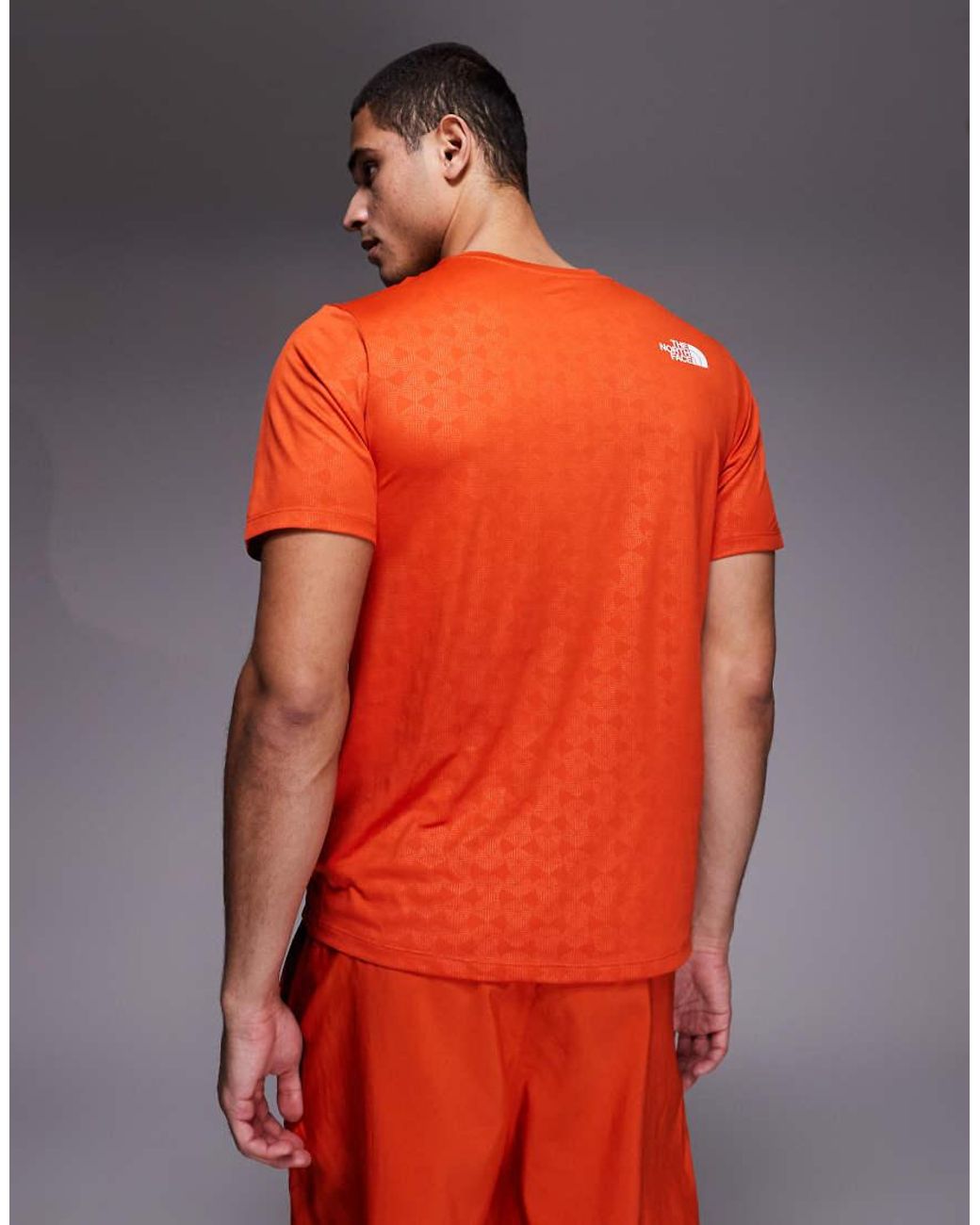 The North Face Orange Pentadome Embossed 24/7 Logo T-shirt for men
