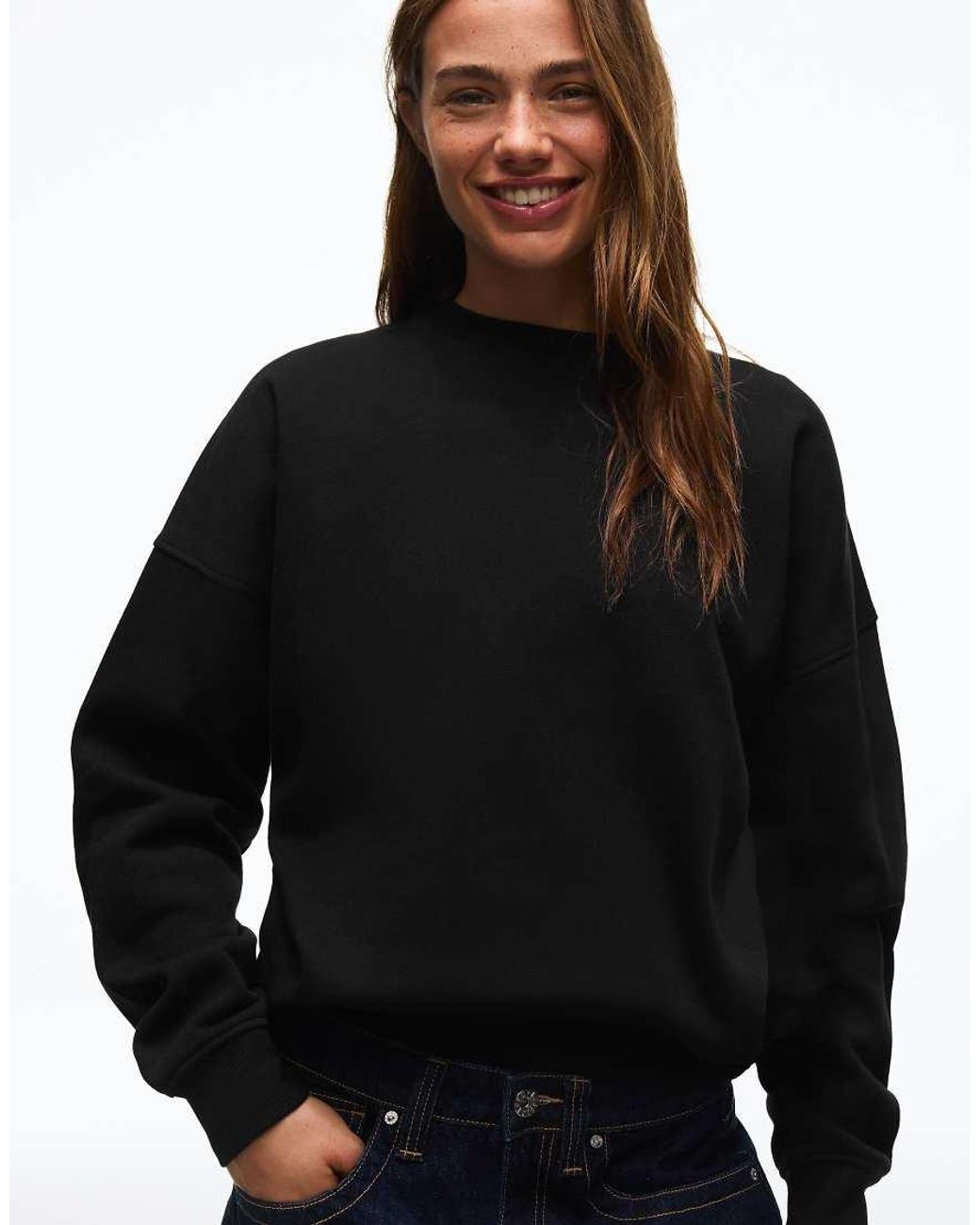 Bershka Blue Round Neck Sweatshirt