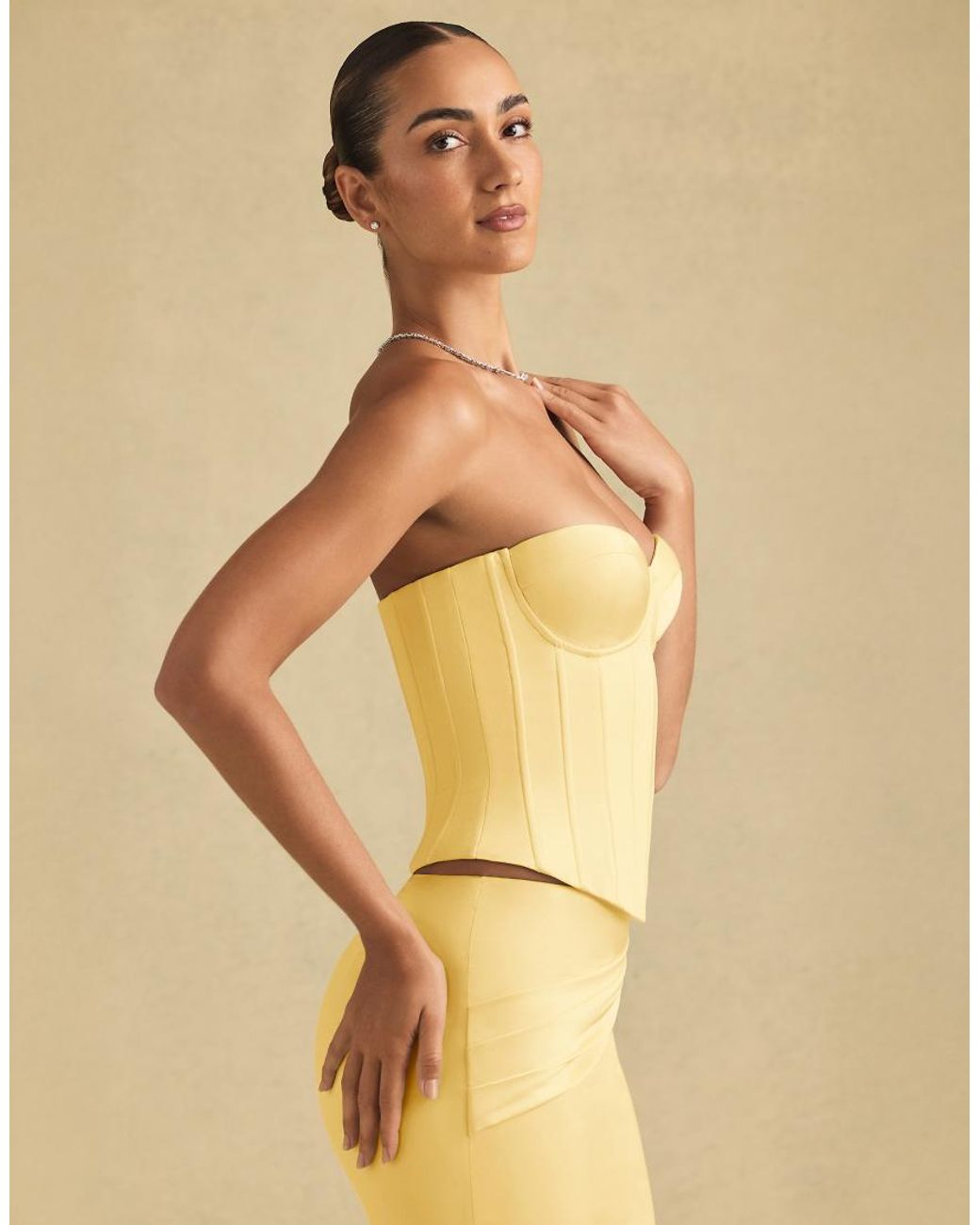 Oh Polly Yellow Underwired Corset Top