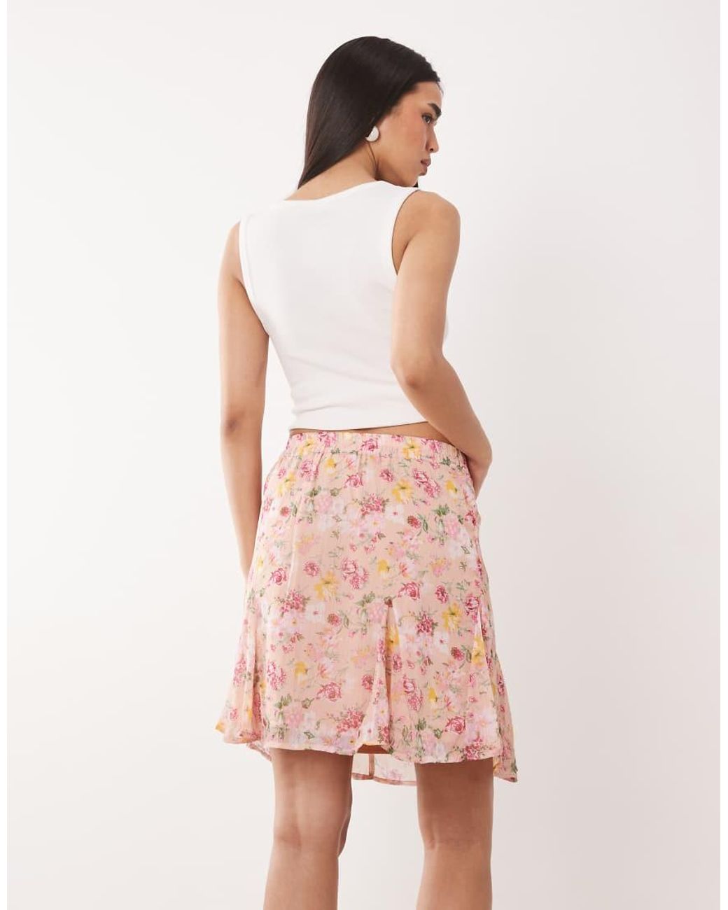 Vila Pink Flippy Mini Skirt