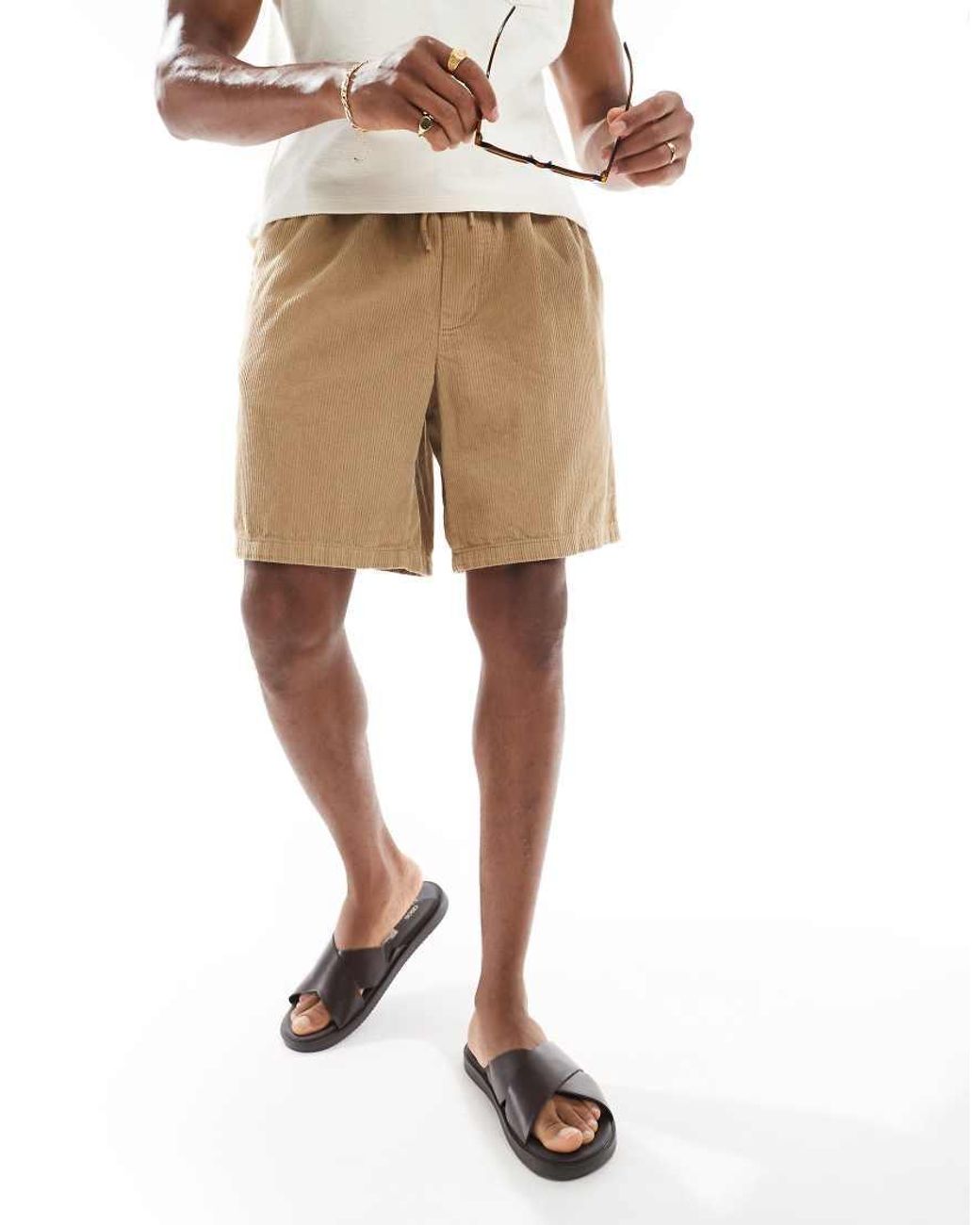Jack & Jones Natural Loose Fit Cord Short for men