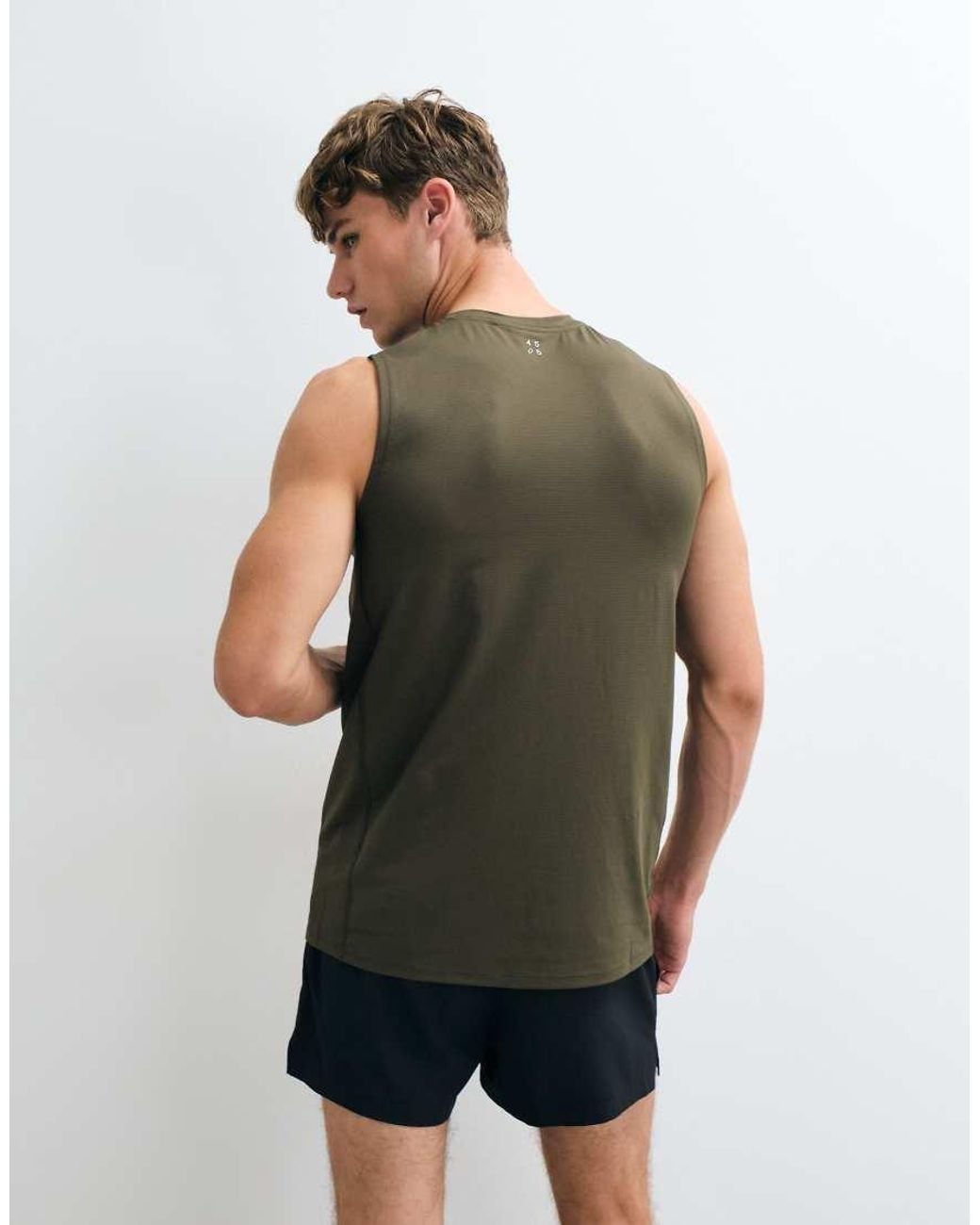 4505 Brown Icon Quick Dry Mesh Training Tank for men