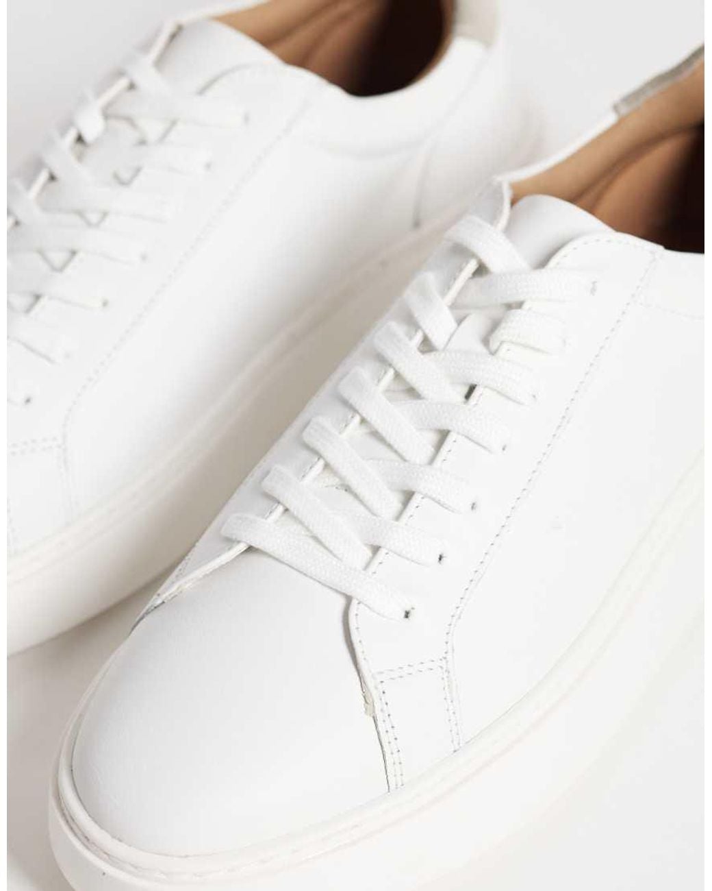 ASOS Natural Lace Up Trainers With Heel Notch Detail for men