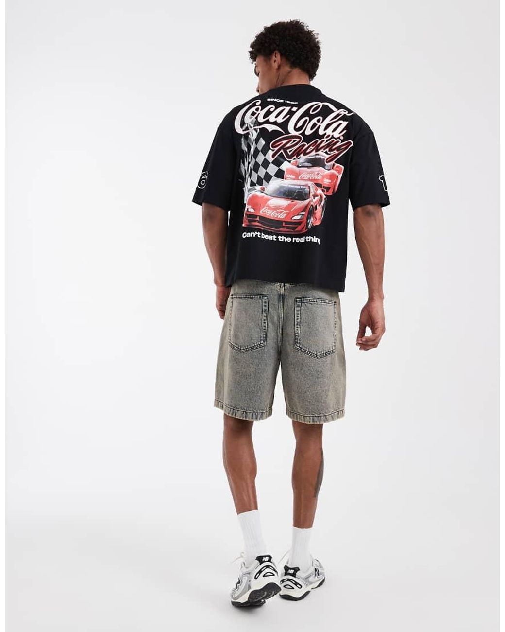 ASOS Red Oversized Tee With Coca Cola Print for men