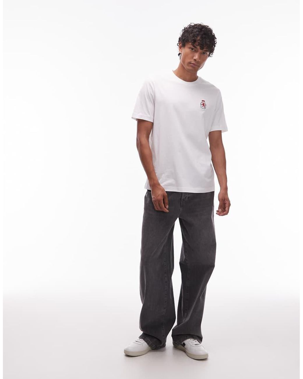 Tommy Hilfiger White Crest Logo T Shirt for men