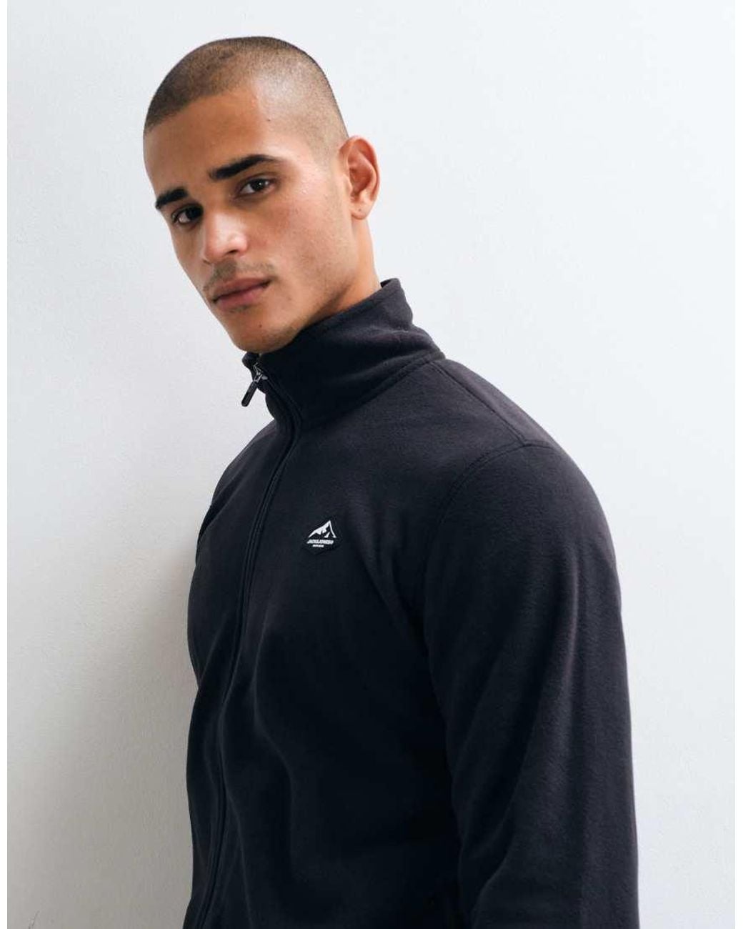 Jack & Jones Blue Ski High Neck Zip Through Fleece Jacket for men