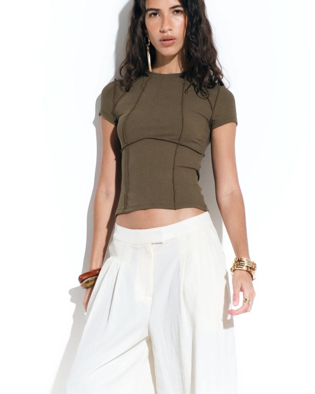 ASOS White Tailored Pleated Floaty Culotte Pants