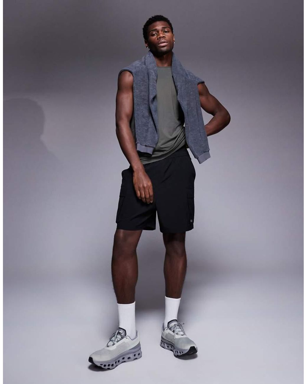 4505 Gray Icon Quick Dry Mesh Training Tank for men