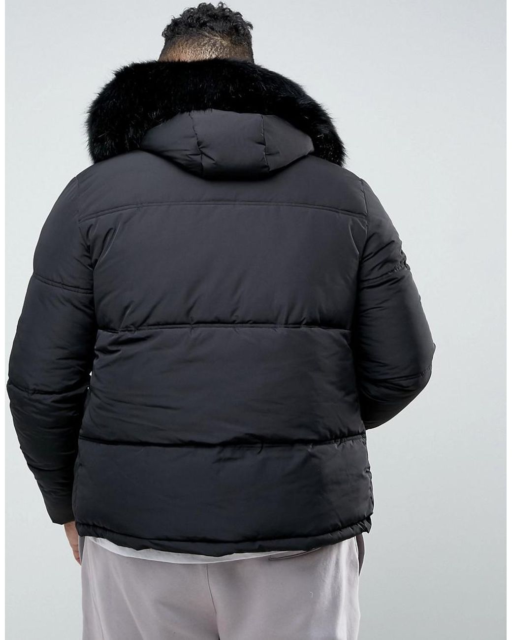 Sixth June Puffer Jacket In Black With Faux Fur Hood Exclusive To Asos for  Men | Lyst