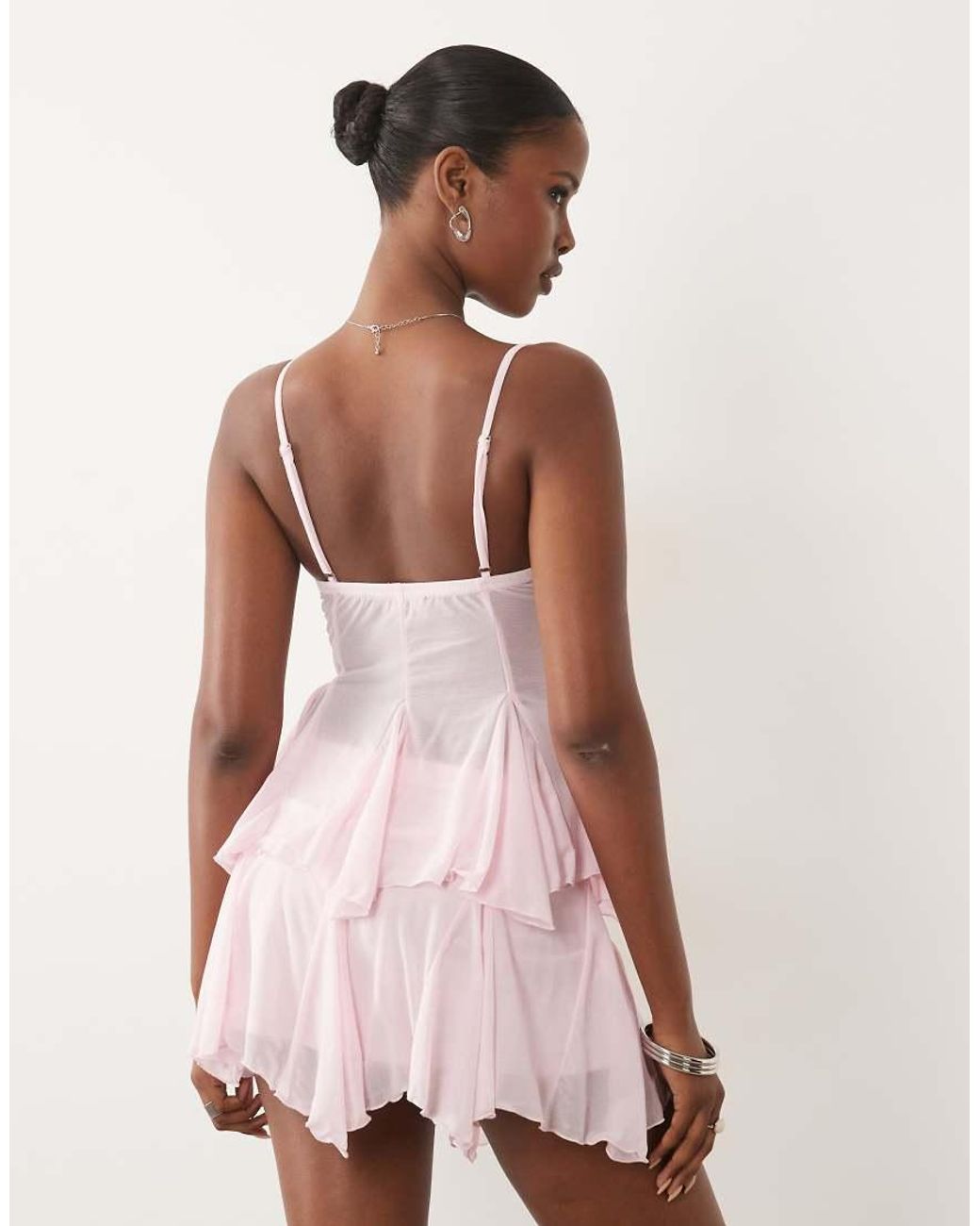 Missy Empire Pink Soft Chiffon Godet Hem Cami Top