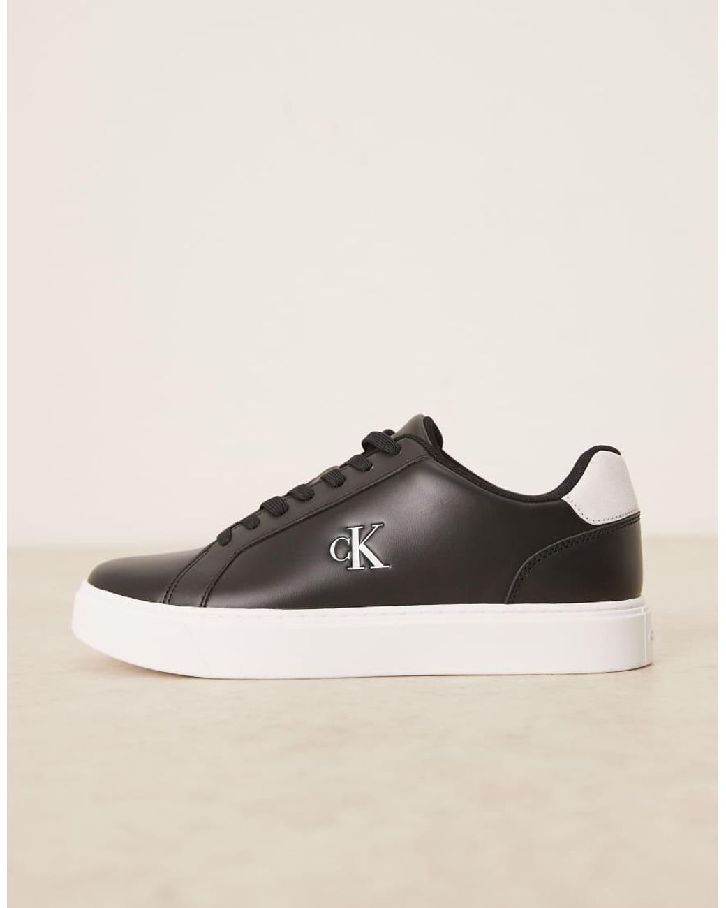 Calvin Klein Natural Classic Leather Cupsole Sneakers for men
