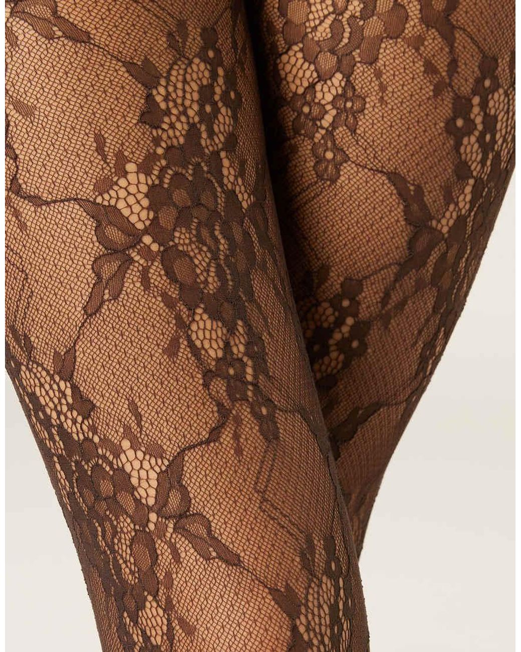 Calzedonia Natural Floral Lace Tights