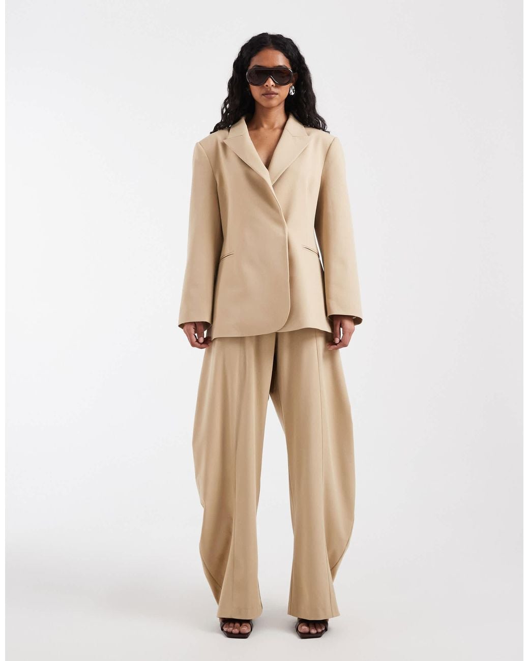 ASOS Brown Cowl Back Blazer